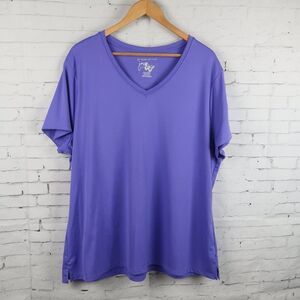 JUST MY SIZE JUST FOR ME PURPLE SHORT SLEEVE V NECK CASUAL TOP SIZE 22W/24W